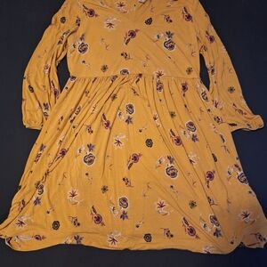 Old Navy Yellow Floral Casual Dress